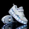 thumbnail image 5 of YAZI  Kids LED USB Charging Roller Skate Shoes with Wheel Shoes Light up Roller Shoes Rechargeable Roller Sneakers for Girls Boys Children, 5 of 18
