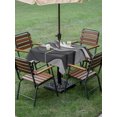 thumbnail image 5 of Black Grey Ombre Outdoor Tablecloth with Umbrella Hole, Abstract Grey Wave Texture Gradient Spillproof Waterproof Outdoor Table Cover, Patio Tablecloths for Party/Garden/Picnic, Square 60"x60", 5 of 9