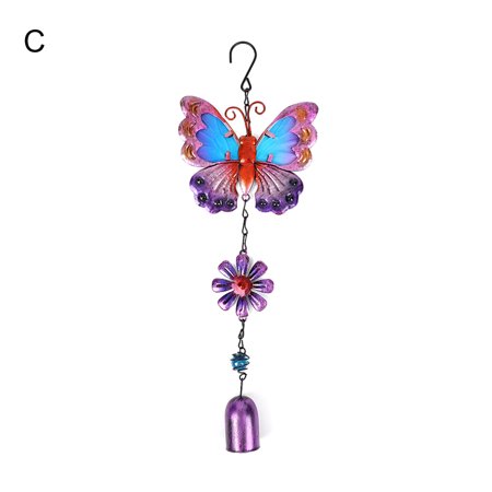 Yoone Wind Chime Eye-catching Corrosion Resistant Metal Hummingbird Windbell Ornament Butterfly Dragonfly Wind Chime Decor for Home
