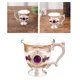 thumbnail image 5 of Vasos con asa, vaso de cristal grabado con asa para bar, cocina, comedor Plata Morado, 5 of 7