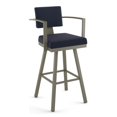 thumbnail image 1 of Amisco Tabouret de Comptoir Pivotant en Polyester Akers 26,25" Bleu Foncé/gris Clair Mat, 1 of 3