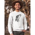 thumbnail image 2 of Owl Pencil Drawing Sweatshirt Men -Image by Shutterstock, Male Medium, 2 of 4