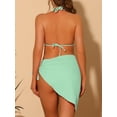 thumbnail image 3 of DARING DIVA Women's Halter Bikini Sets with Sarong Beach Skirt 3 Pieces M Mint Green, 3 of 6