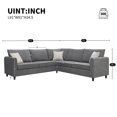 thumbnail image 2 of L Shaped Sectional Sofa Couch,Upholstered Living Room Sectional Sofa,L Shape Upholstered 5 Seater Couch with 3 Pillows for Living Room,Apartment,Grey, 2 of 7