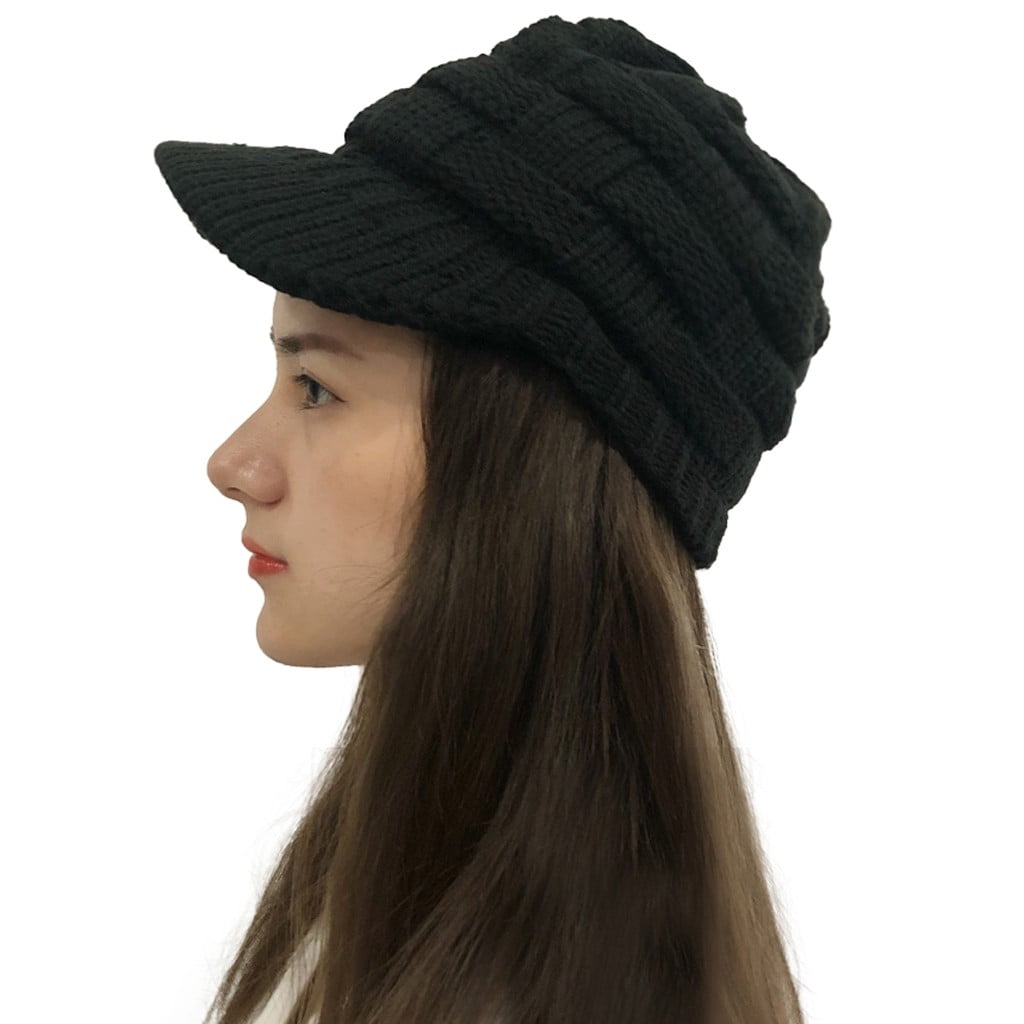 YIEOFH Stretch Skull Beanie Hat For Men & Women - Warm Acrylic Knit, One Size Fits Most, Black