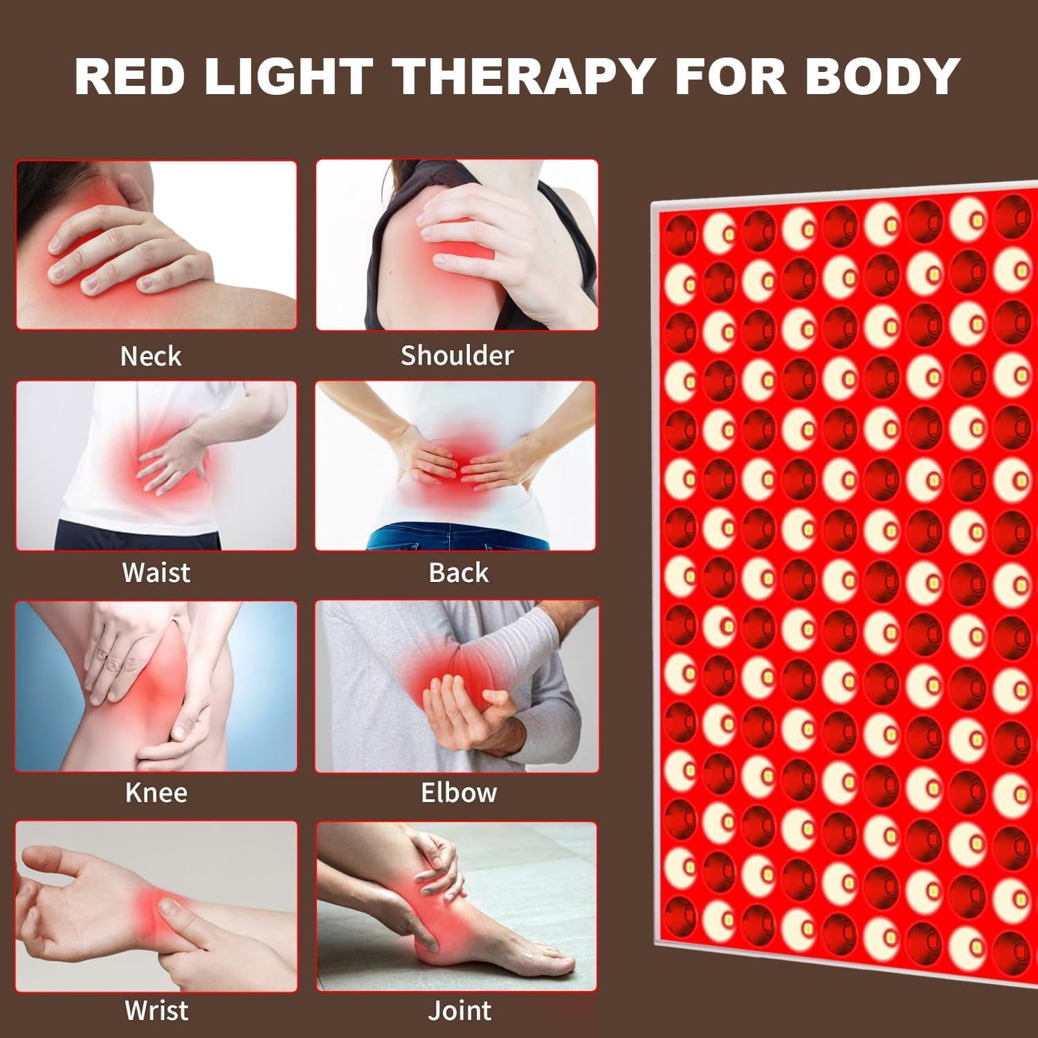 Large Red & Infrared Light Panel with Stand, 5-Wavelength System for Soothing Muscles and Enhancing Skin Radiance