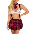 thumbnail image 3 of Mujeres Cosplay Ropa interior Falda Corbata Trajes Colegialas Uniformes, Rojo, XXL Guardurnaity XX000060-10, 3 of 7