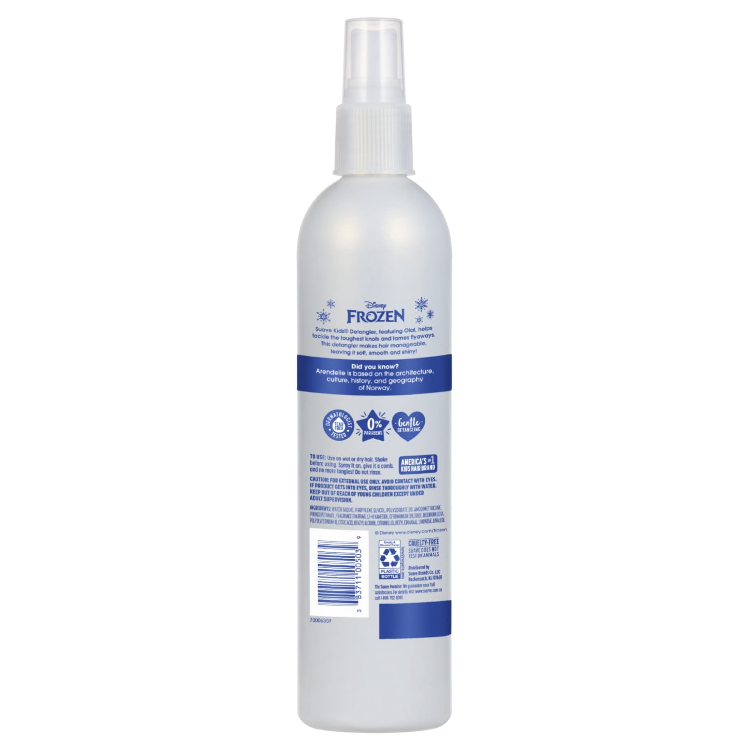 Suave Kids Disney Frozen Enchanted Berry Hair Detangler Spray,Tear-Free Leave-In Conditioner, 10 FL OZ