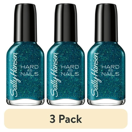 (3 pack) Sally Hansen Hard as Nails Nail Polish, Big Teal, 0.45 oz, No Chipping or Splitting