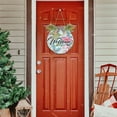 thumbnail image 7 of Coolnut Flower Welcome Sign for Front Door, Rustic Wooden Wall Sign with Artificial Leaves for Home Farmhouse Porch, 12" Round Home Decor, 7 of 7