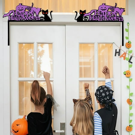 

Pearl Strings for Decorating Door Corner Sign Decoration Witch Bat Pumpkin Wooden Black Theme Hanging Art Figurines Accessories For Home And Party