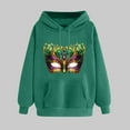 thumbnail image 2 of VBTAPA Mardi Gras Hoodies for Women Carnival Mask Graphic Print Hooded Sweatshirt Drawstring Pullover Hoodie with Kangaroo Pocket Army Green XXL, 2 of 6
