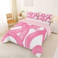 thumbnail image 3 of Castle Fairy Watercolor Brush Loop Queen Comforter Set 3 Pieces,Abstract Swirl Stripes Comforter Sets Queen,Pink White,Reversible,1 Comforter and 2 Pillowcases, 3 of 6