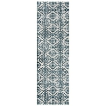 SAFAVIEH Martha Stewart Isabella Diamond Runner Rug, Navy/Ivory, 2'2" x 7'