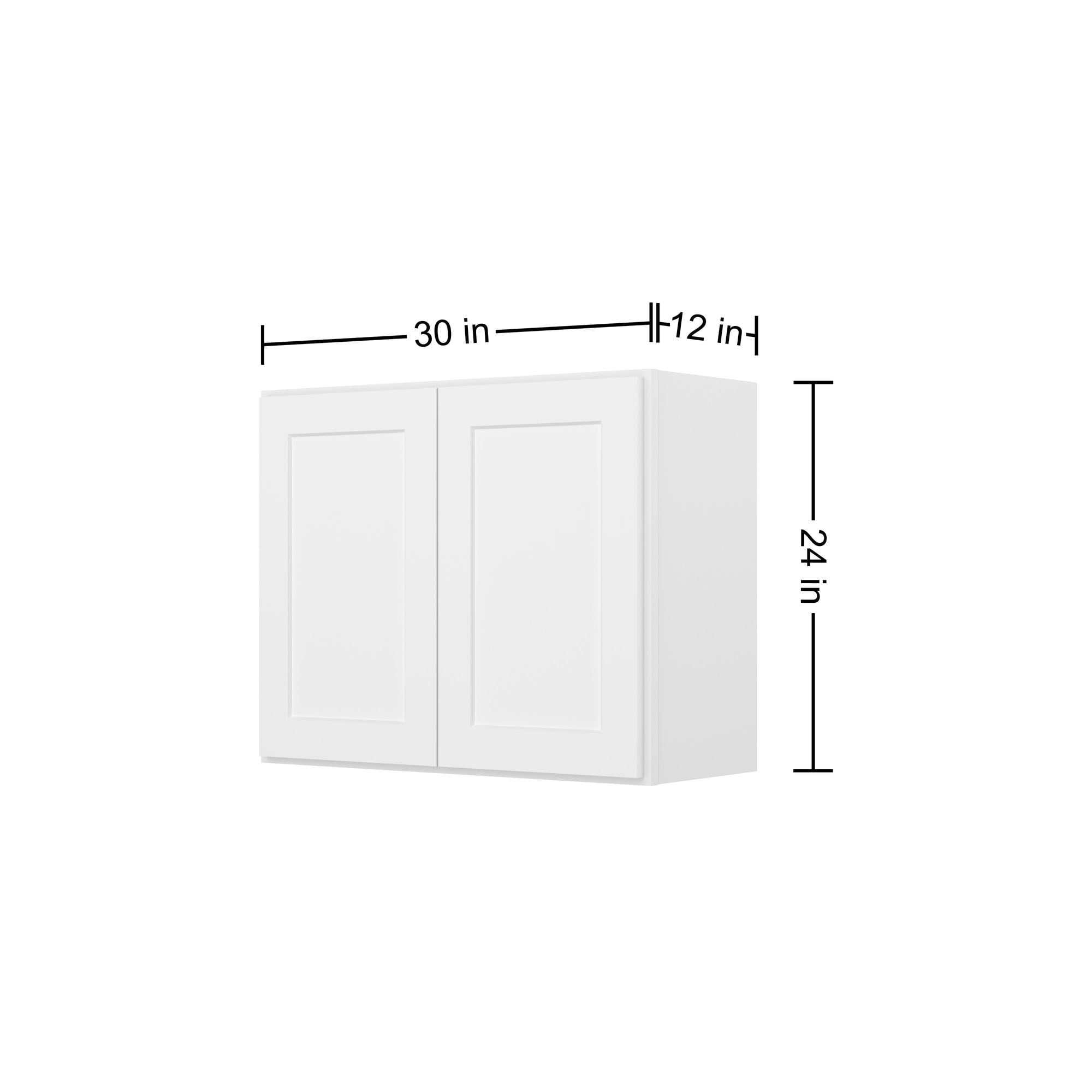 Furinno Shaker Wall Kitchen Cabinet 2-Doors, Ready to Assemble, 12 D x 30 W x 24 H, White