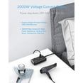 thumbnail image 3 of BESTEK 2000W Travel Voltage Converter, Power Step Down 240V to 120V Converter with 2.4A 2-Port USB Charging for Hair Dryer/Curling Iron/Coffee Machine/Phone,Travel Adapter for Europe Countries (Black), 3 of 7