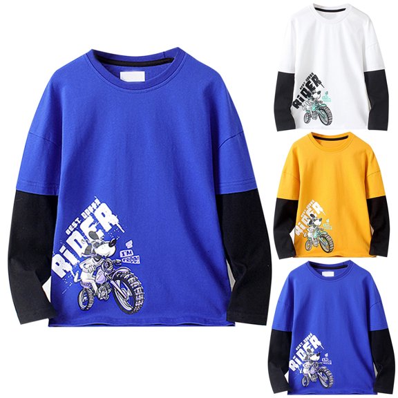 jiaxiM Boys Crewneck Sweatshirts Long Sleeve Cartoon Graphic Loose Fit Cotton Top for Boys Spring Fall Outdoor Sports School Daily Casual Weekend Street Matching Outfits