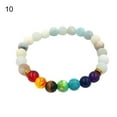 thumbnail image 3 of Walbest Elastic Rope Handmade Volcanic Stone 7 Chakra Colorful Bracelet Lightweight Men Women Beads Jewelry Bracelet Natural Healing Prayer Remedy Stone Bracelet, 3 of 7