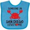 thumbnail image 3 of Inktastic Someone in San Diego Loves Me Gift Boys or Girls Baby Bib, 3 of 4