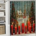thumbnail image 6 of Creowell Christmas Scene Printed Shower Curtain 100％ Polyester Fiber Bathroom Decor with Hooks 69x72, 6 of 7