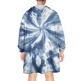 thumbnail image 2 of Blue White Tie Dye Mandala Pattern Wearable Oversized Blanket,Wearable Blanket Hoodie for Adults,Cozy Hooded Blankets with Super Pockets,Super Warm Fuzzy Pullover for Women & Men, 2 of 6