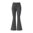 thumbnail image 5 of Maqroz Butt Lifting Leggings for Women Plus Size Elastic High Waisted Flare Yoga Pants Tummy Control Solid Color Loose Fit Wide Leg Yoga Gym Workout Pants Dark Gray XXL, 5 of 6