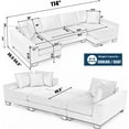 thumbnail image 4 of 114" Sleeper Sofa,U Shaped Sofa, Pull Out Bed, Convertible Oversize 2 in 1 Sleeper Sofa, Living Room, Upholstery Sofa Bed, Adjustable Sleeper Sofa, Corduroy (Black), 4 of 11