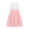 thumbnail image 5 of DPOIS Kids Sleeveless Pleated Flower Girl Dress Wedding Party Formal Dress White&Pink 16, 5 of 7