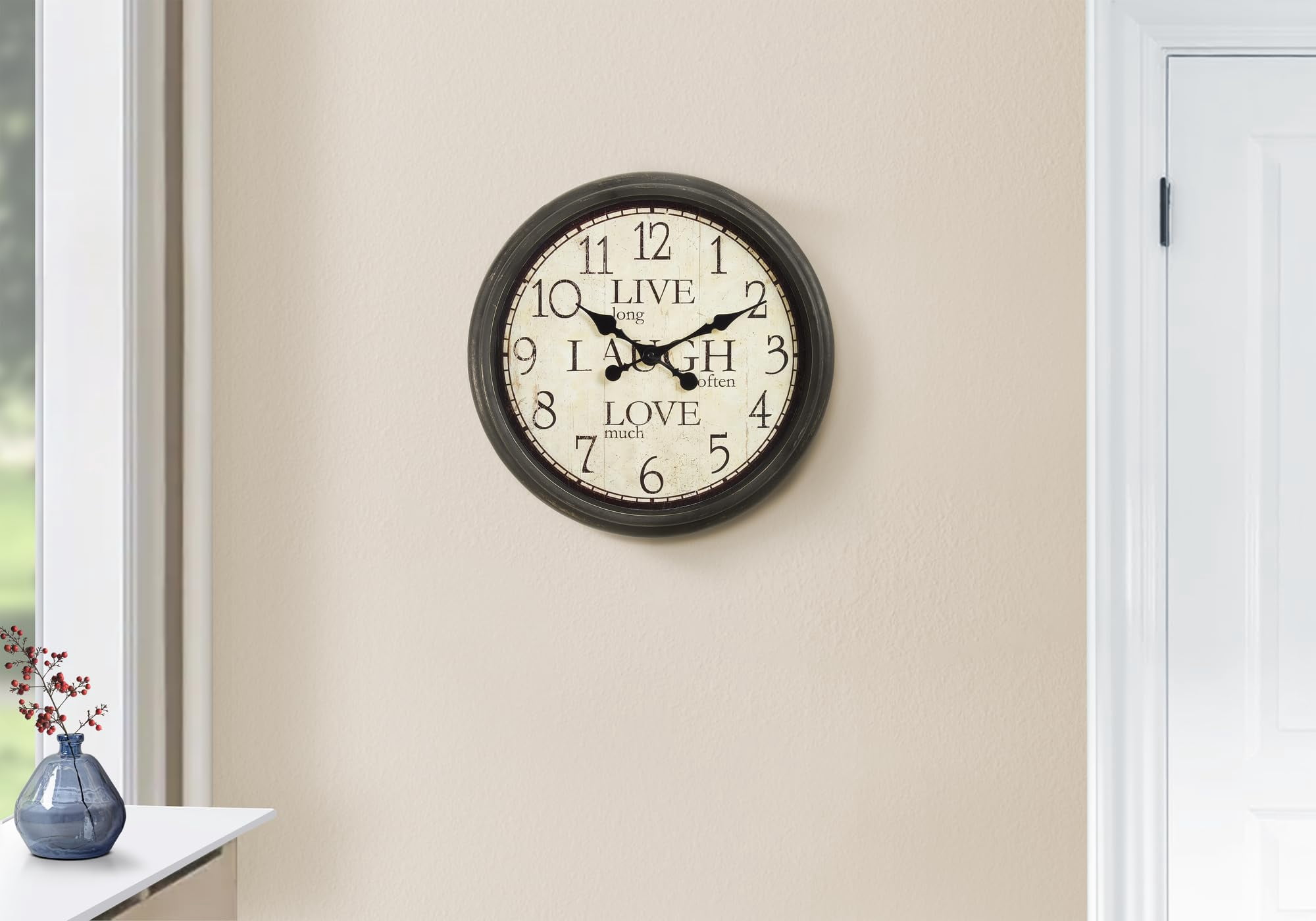 Clocks - 16" Round - Wall Clock - Antique Brown - Transitional