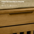 thumbnail image 5 of HOMCOM Shoe Bench with Storage Cabinets, Bamboo Entryway Bench with Seating Cushion, 3 Doors, Side Rack and Hidden Compartment for Hallway, Brown, 5 of 9