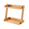 thumbnail image 1 of Organizador de maquillaje y encimera GOBAM Bamboo de 2 capas, tamaño grande, 1 of 9