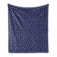thumbnail image 1 of Alien Soft Flannel Fleece Blanket, Various Outer World Objects Cosmic Pattern with Astronaut and Constellations, Cozy Plush for Indoor and Outdoor Use, 50" x 60", Indigo Multicolor, by Ambesonne, 1 of 5