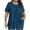 Navy, variant on Uaswgudfs Women's Plus Size Breathable Blouse Top with Heart Print - Smocked Detail Short Sleeve Shirt for Romantic Casual Looks