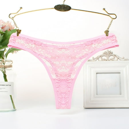 

Lingerie for Women Women S Lace Thong Fun Hollow Low Waist Cotton Crotch Underwear Lace Pink