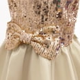 thumbnail image 5 of 6Y Baby Girls Dress Little Girls Princess Dress Party Dress 7Y Girls Sleeveless Solid Color Sequins Dress Yellow, 5 of 6