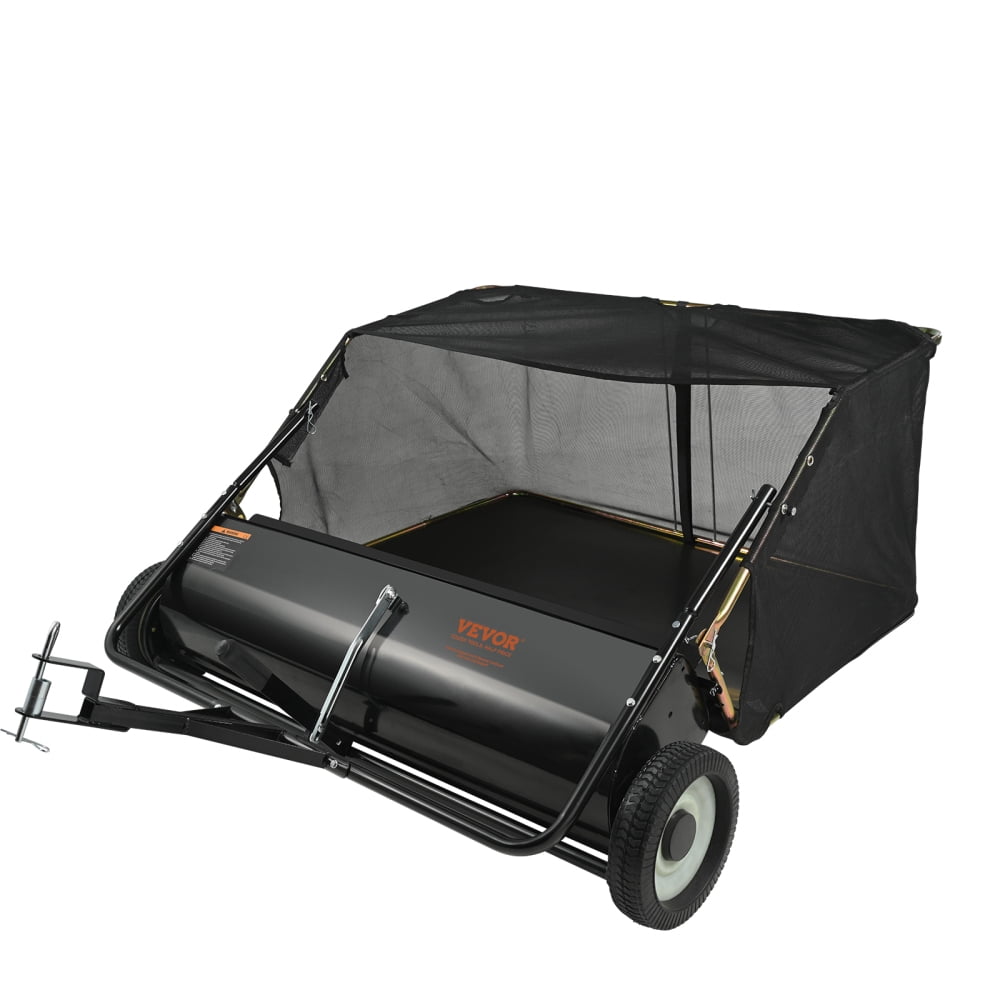 NOBOLEA 50" Tow-Behind Lawn Sweeper, 26 Cu Ft Large Capacity Leaf & Grass Collector with Foldable Design, Adjustable Height Yard Sweeper for Tractor Attachment