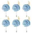 thumbnail image 1 of Uxcell 6 Pcs Ramilletes de Rosa para Novios Pins para Hombres Ceremonia de Boda Aniversario Prom Fiesta Formal, Azul Claro(4.7"x2"), 1 of 7