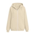 thumbnail image 7 of vdgthytj Sweatsuits Women 2 Piece Outfit Full Zip Drawstring Hooded Jackets Jogger Pants Fall Winter Casual Athletic Sets(Large,Beige), 7 of 7