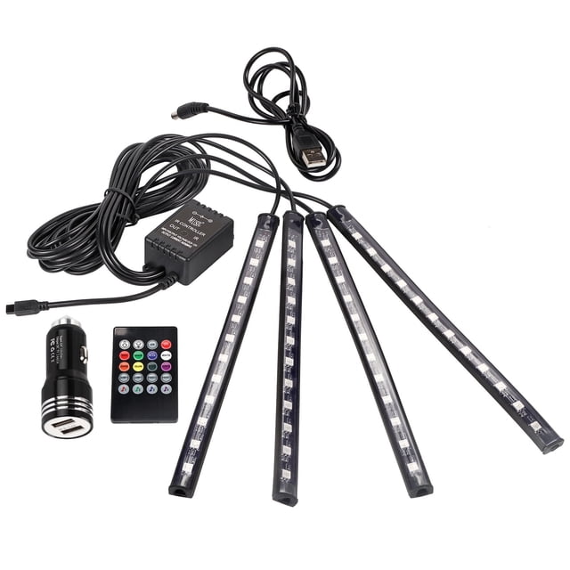 Tira de luces LED para coche, tira de luces LED para coche, luz interior para coche, luz interior para coche multicolor, características mejoradas