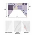 thumbnail image 5 of Spring Floral Swag Valances for Windows, Small Curtains Drapes, Dark Purple Flowers Patchwork Grid Bohemia Kitchen Window Curtains Over Sink Window Treatment Valance for Bedroom/Bathroom 56"x36", 5 of 5
