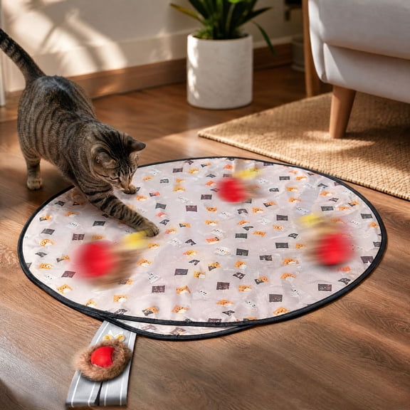 Cat Interactive Ball Toy, Automatic Moving Cat Ball, Interactive Cat Toy Pouch Hide and Seek Bag, Self Rolling Cat Toys for Indoor Cats