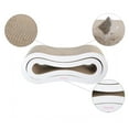 thumbnail image 3 of THE LICKER STORE Suvi 26" Modern Cardboard Infinity 2-in-1 Lounge Bed Cat Scratcher with Catnip, Cloud, CSR1014B, 3 of 7