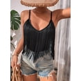 thumbnail image 6 of Womens Western Cowgirl Top - Country Concert Outfits Festival Tassel Hem Boho Camisole Rave Tank Shirt Black L, 6 of 8