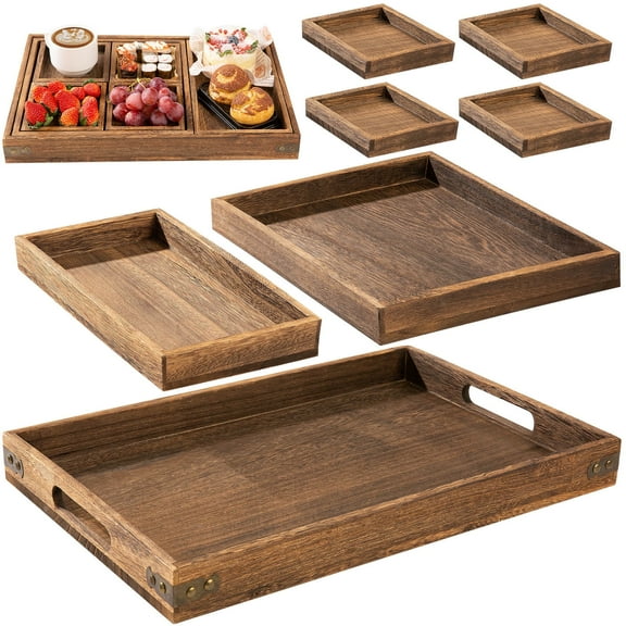 Yangbaga Paulownia Wood Serving Trays, 11.5" x 18"