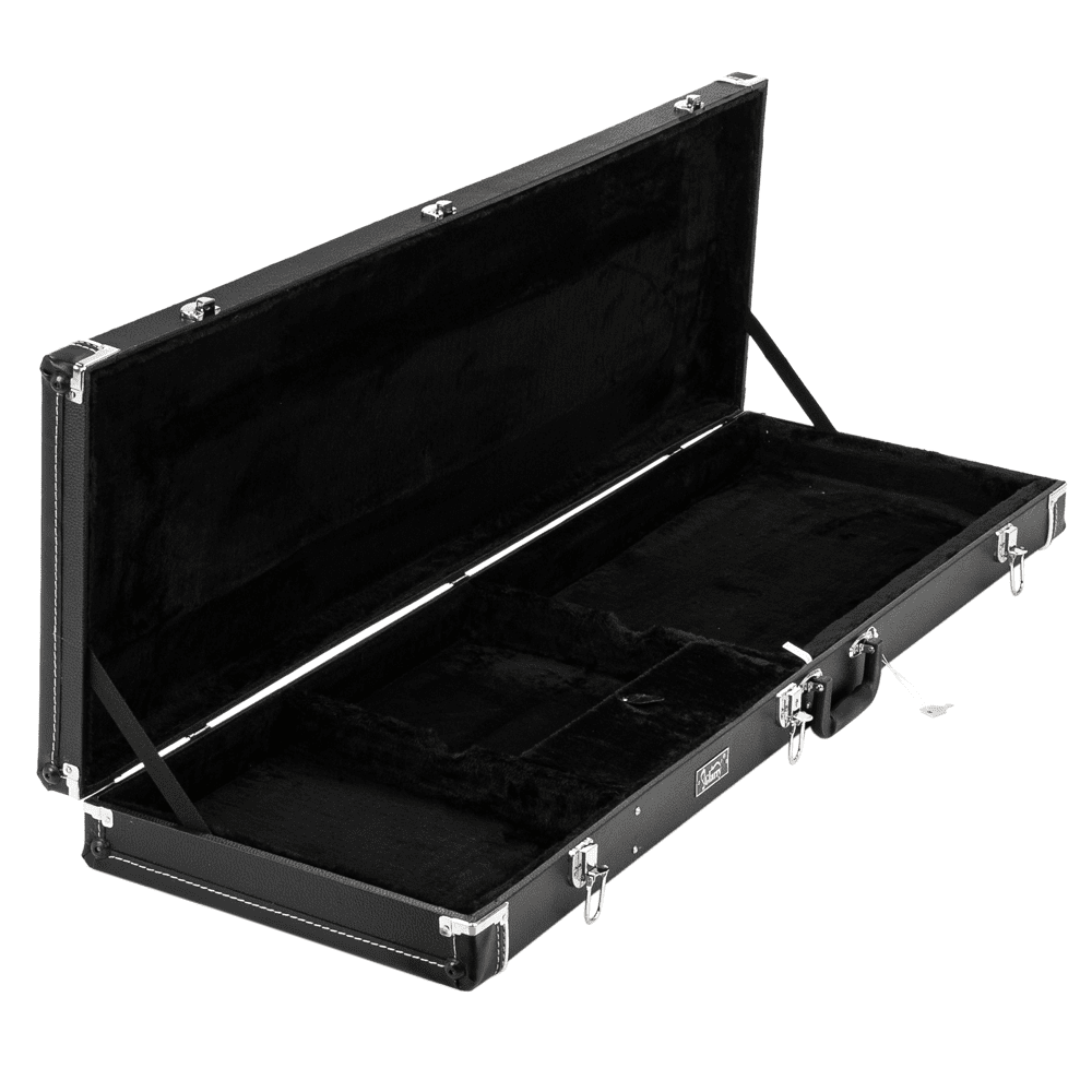 Tcbosik Lockable Hard-Shell Case for Electric Bass Guitars, Black