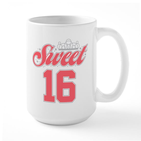 CafePress - Sweet 16 - 15 oz Ceramic Large White Novelty Mug