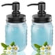thumbnail image 1 of Paquete de 2 dispensadores de jabón Mason Jar – Dispensador de jabón de vidrio transparente de 16 oz de espesor con bomba de acero inoxidable a prueba de óxido y tapa para dispensadores de líquido/jab, 1 of 5