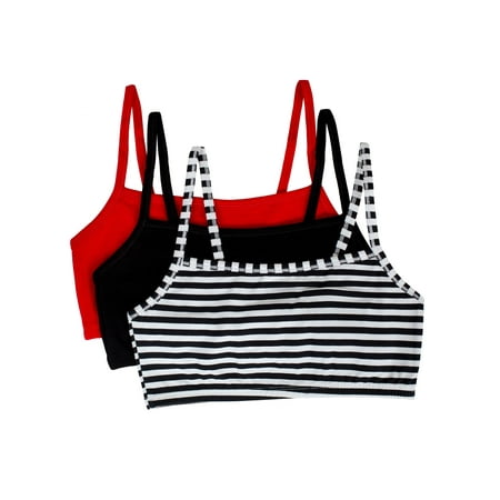 Fruit of the Loom Women's Spaghetti Strap Cotton Sports Bra, 3-Pack, Style-9036