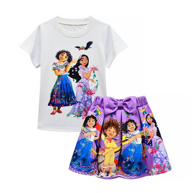 HAWEE Cute Encanto Mirabel Dress for Girls Isabela Costume Cosplay with 3 Pieces