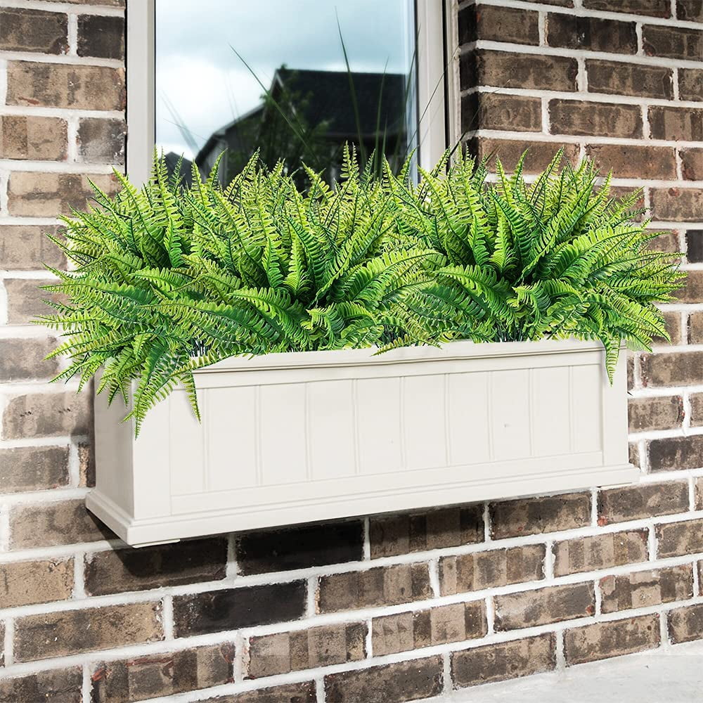 MAMOWEAR Artificial Outdoor Plants UV Resistant No Fade Greenery Fake Boston Fern Bushes Artificial Shrubs for Indoor Outside Home Ground Porch Garden Decor